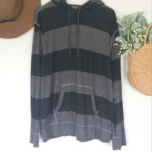 AE gray black striped hoodie